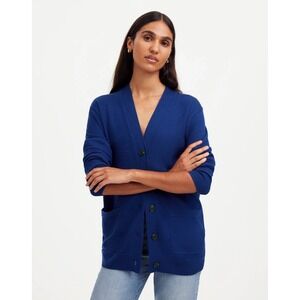 NEW Madewell XS Merino Wool Boyfriend Cardigan Pockets Bright‎ Cobalt Blue NWT